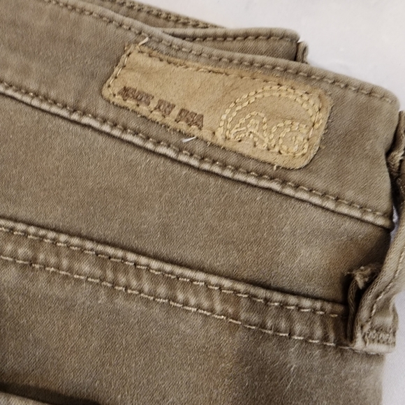 AG 31R x30 The Edie Mid-Rise Skinny Straight Ankle Jeans Pants Pale Olive Green - Picture 5 of 14